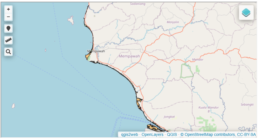 Kerapatan Vegetasi Mangrove Kabupaten Mempawah Tahun 2021